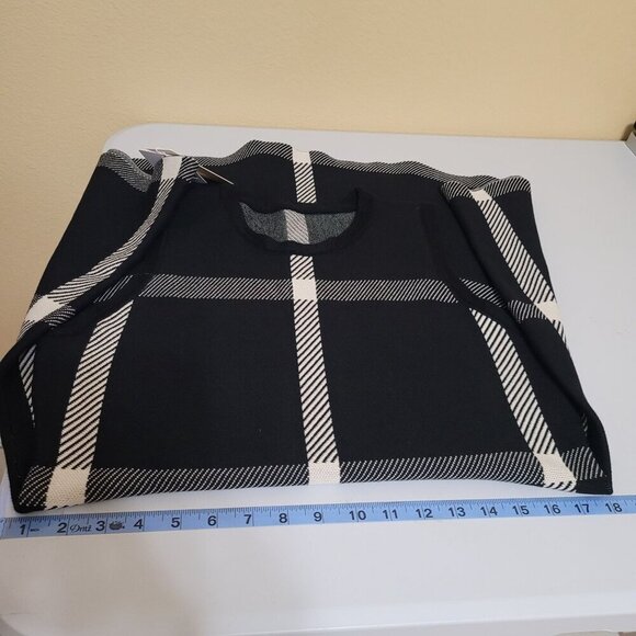 Commense Womens Sweater Plaid Knit Dress XL Stretchy Comfy‎ Preppy Office Career - Picture 7 of 10